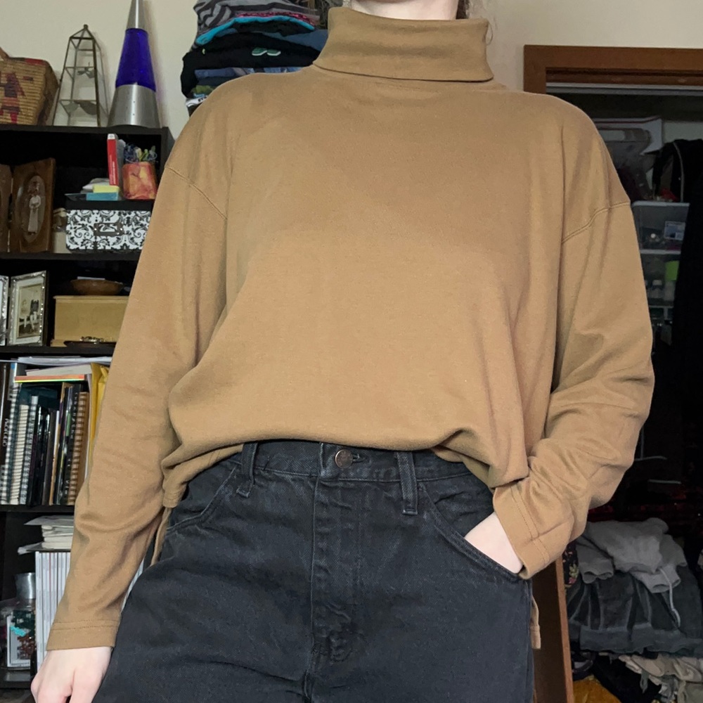 90s Jones New York Sport Neutral Turtleneck Shirt Size L Minimal Winter